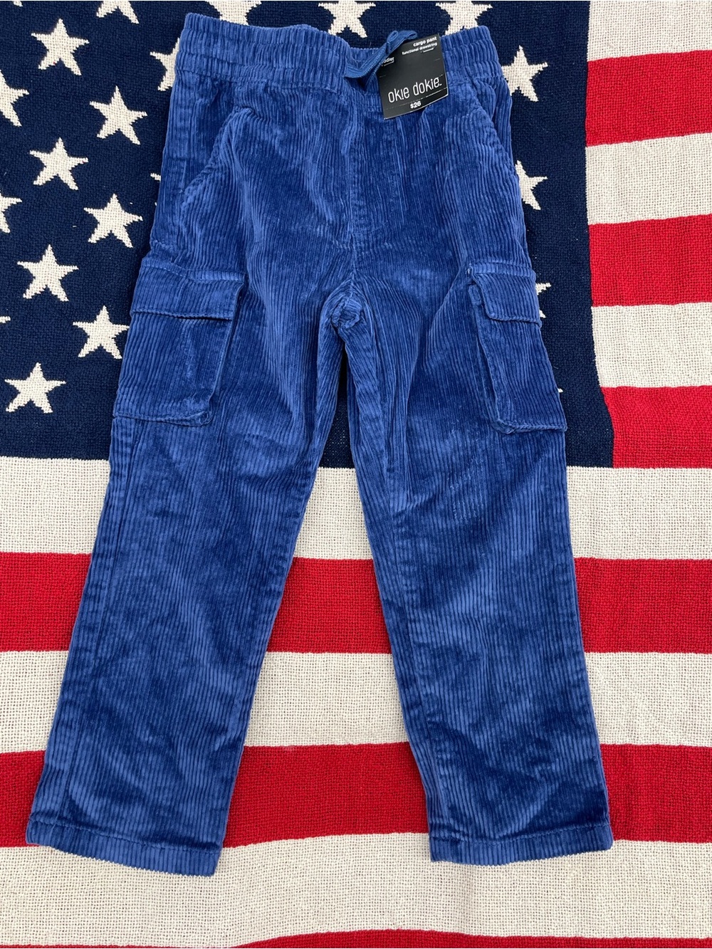okie dokie Royal Blue Corduroy Cargo Joggers Size 4T New with Tags
